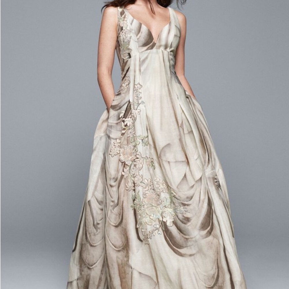 H&M Conscious Collection Linen-Silk Blend Dress
